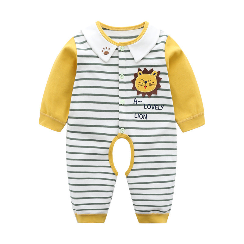 Baby suede spring and autumn cotton A category spring female baby clothes 8 male 7 haha two months 6 months romper