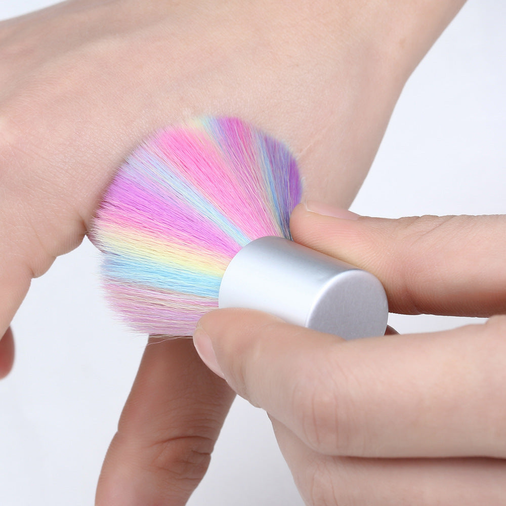 Nail colorful brush dust brush color brush hair powder brush nail tool Short handle nail cleaning brush