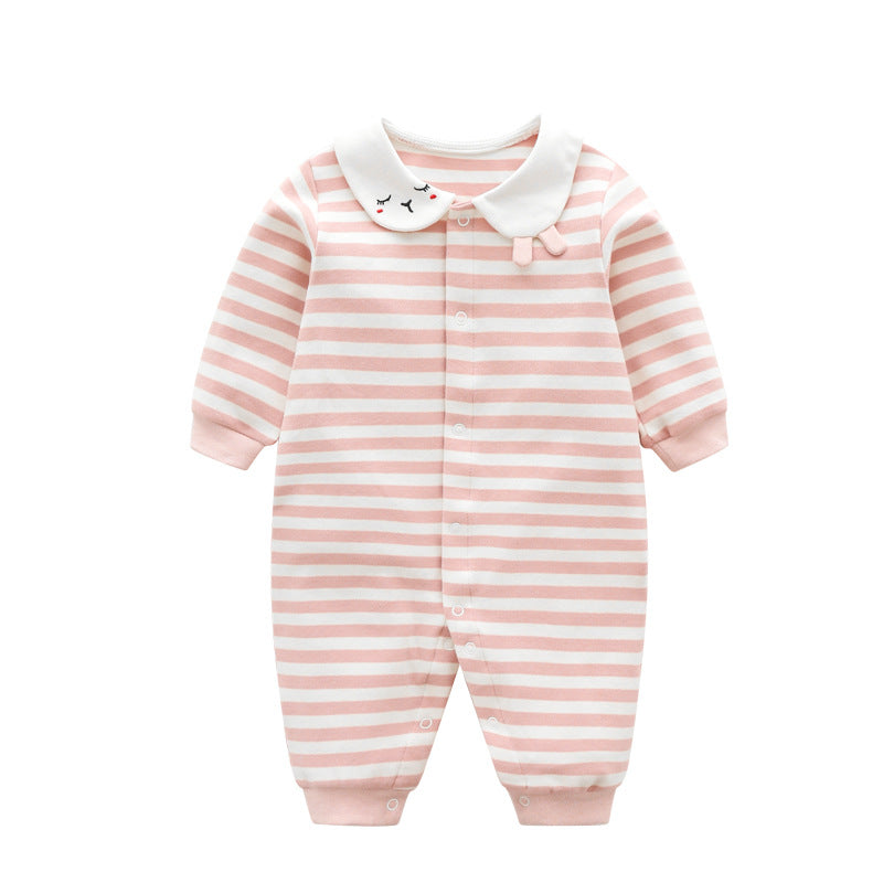 Baby suede spring and autumn cotton A category spring female baby clothes 8 male 7 haha two months 6 months romper