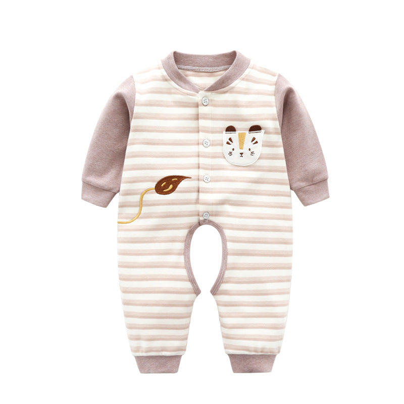 Baby suede spring and autumn cotton A category spring female baby clothes 8 male 7 haha two months 6 months romper