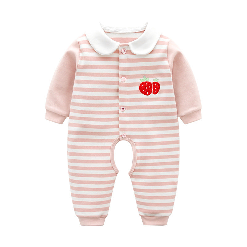 Baby suede spring and autumn cotton A category spring female baby clothes 8 male 7 haha two months 6 months romper