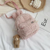 Winter super cute cute children rabbit ear backpack baby bear bag plush toys girls kindergarten bag