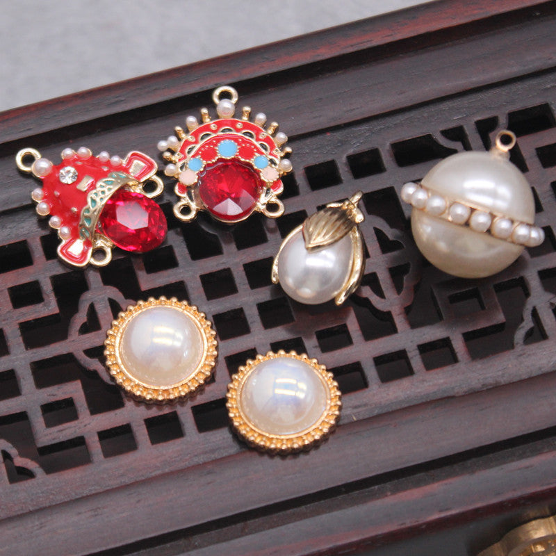DIY ear, alloy pearl pendant bride hair band head decoration bead accessories