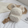 Winter super cute cute children rabbit ear backpack baby bear bag plush toys girls kindergarten bag