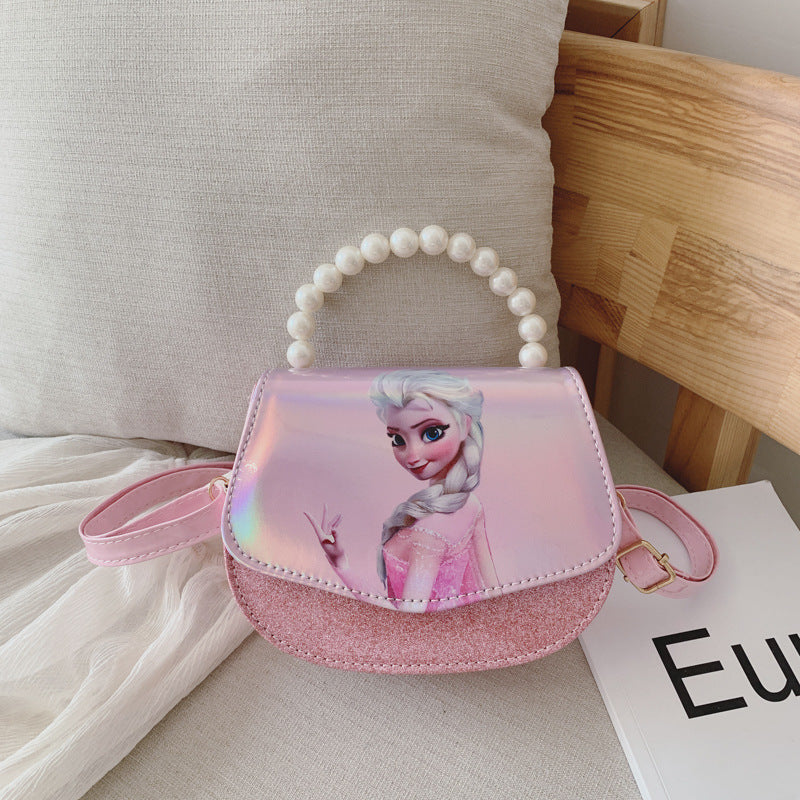 Girl children's bag princess fashion bag Eisa laser Messenger bag handbag beauty baby mini jelly bag