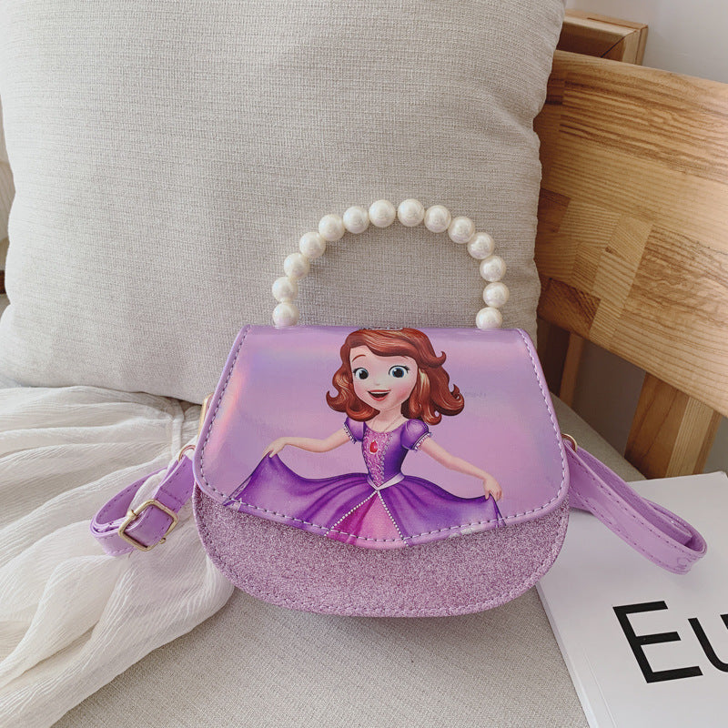 Girl children's bag princess fashion bag Eisa laser Messenger bag handbag beauty baby mini jelly bag