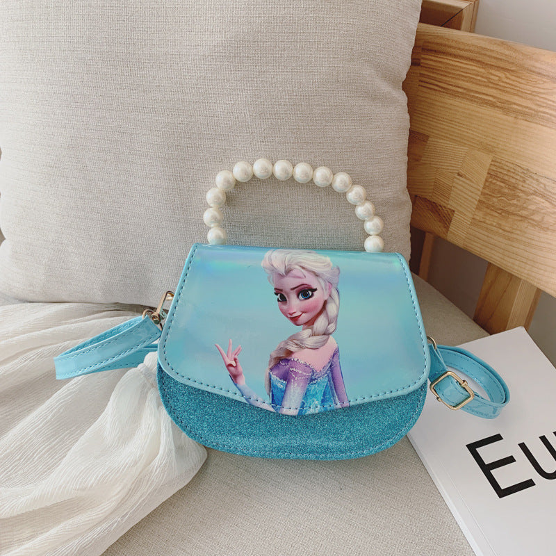 Girl children's bag princess fashion bag Eisa laser Messenger bag handbag beauty baby mini jelly bag