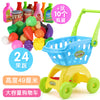 Small kid children passing home baby trolley toy boys girl supermarket shopping cart cut fruit