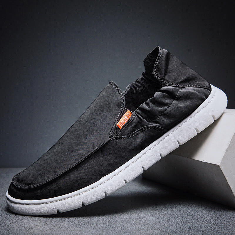 2021 new men's shoes, one foot, old Beijing cloth shoes, foot lazy shoes men's casual umbrella cloth breathable shoes