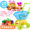 Small kid children passing home baby trolley toy boys girl supermarket shopping cart cut fruit