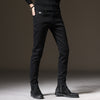 Explosive model black jeans male Korean version of the slim elastic foot pants men's solid color casual trend trousers men's pants