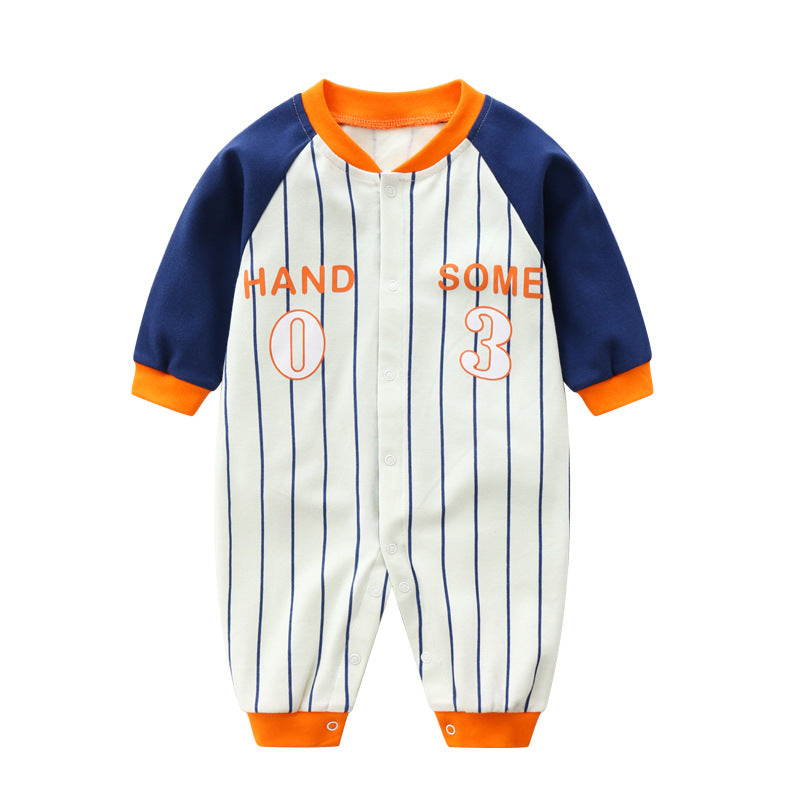 Baby suede spring and autumn cotton A category spring female baby clothes 8 male 7 haha two months 6 months romper