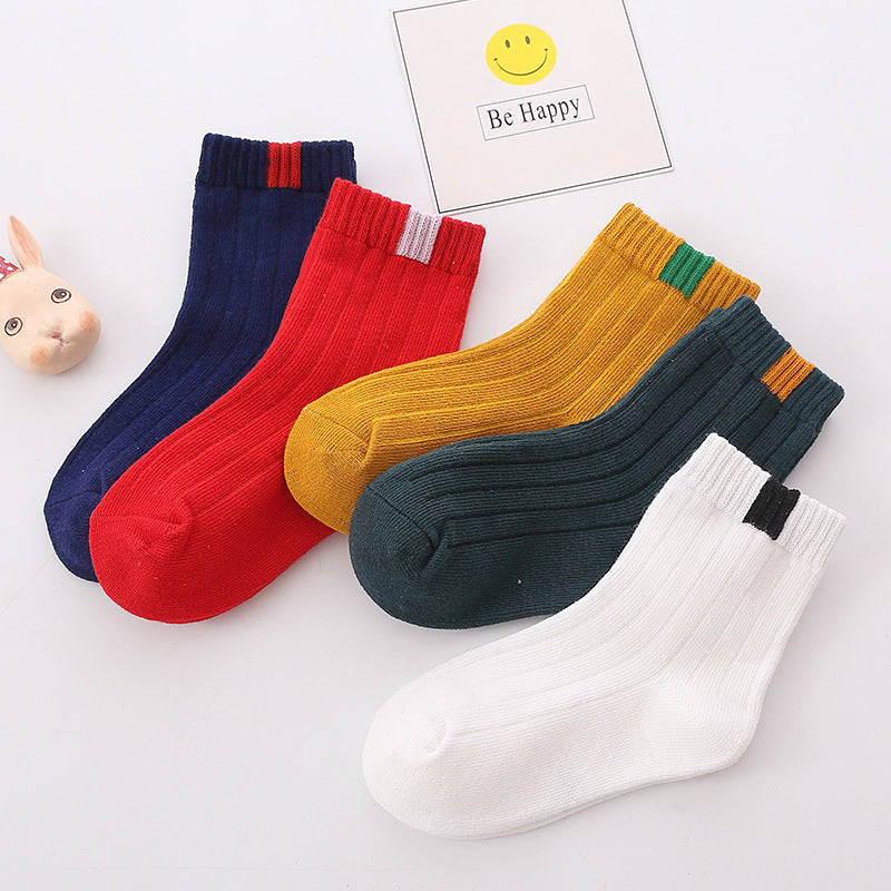 21 new children's socks autumn and winter combed cotton baby cartoon boys and girls middle tube socks big children socks wholesale