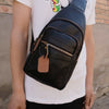 New shoulder bag men's chest bag casual head leather oblique chest bag urban casual trend diagonal bag