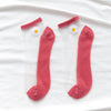 Summer small daisy crystal socks thin style glass stockings fashion sweet net red INS women's socks ladies breathable socks