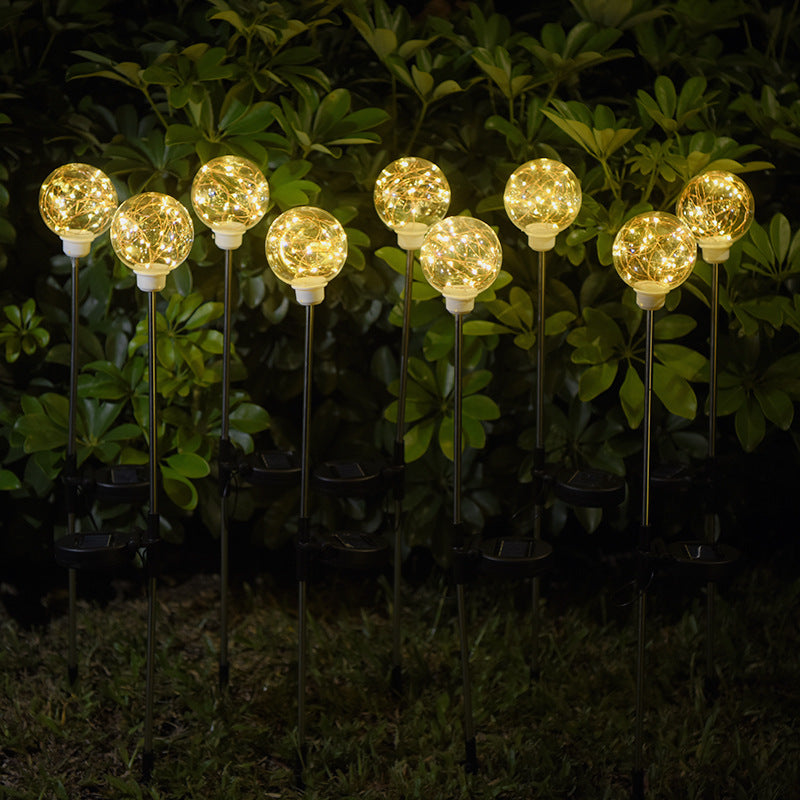 Outdoor solar ball reed lamp garden garden decoration plugging light light copper wire spoon light grass lamp