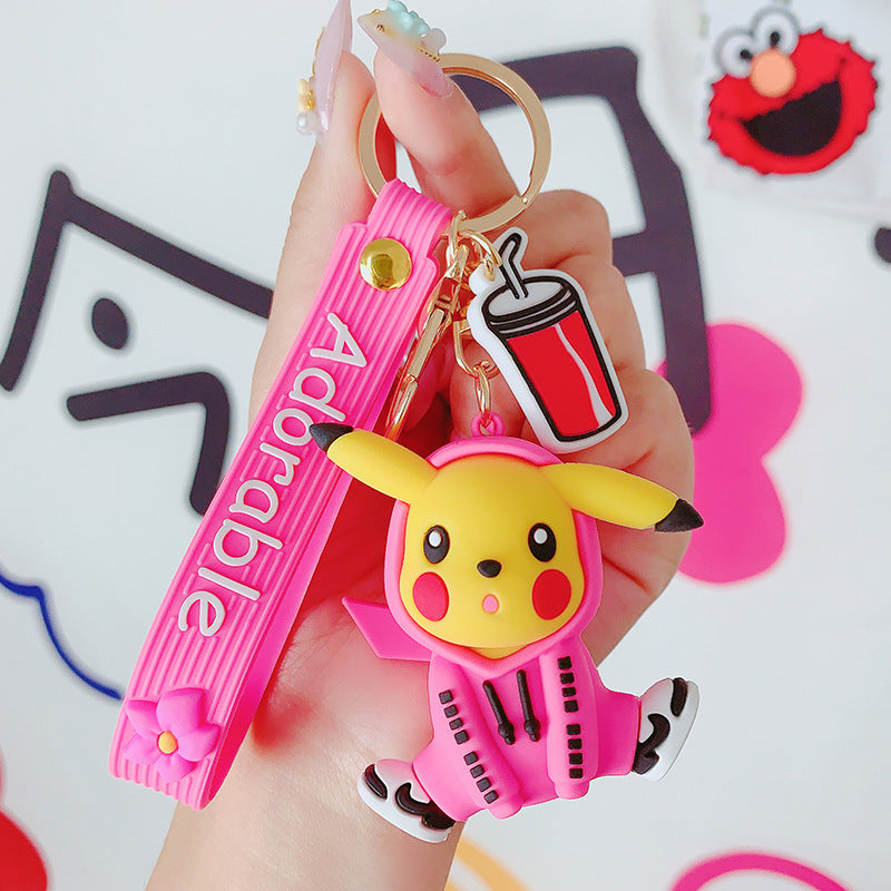 Cartoon Sweater Picksku doll Keychain pendant bag small cartoon key chain red creative bag cute