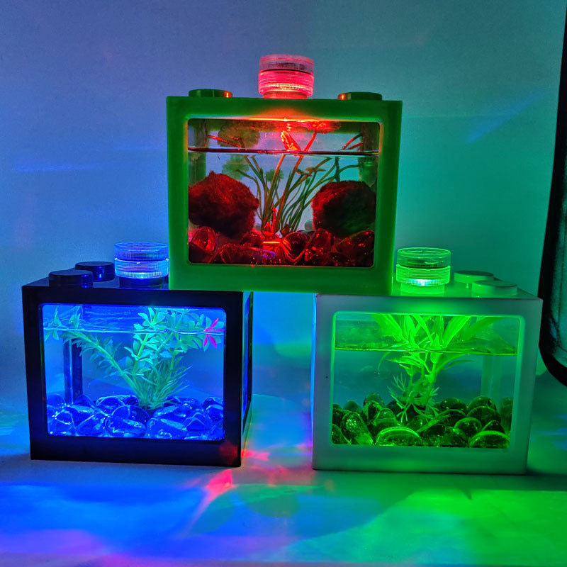 Wholesale Office Field Fish Cylinder Plastic Turtle Cylinder Living Room Home Small Desktop Acrylic Transparent Ecological Aquarium