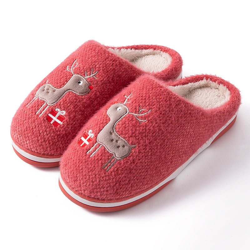 Cotton slippers female winter fur slippers cute home monthly home couple warm thick bottom non-slip men's indoor