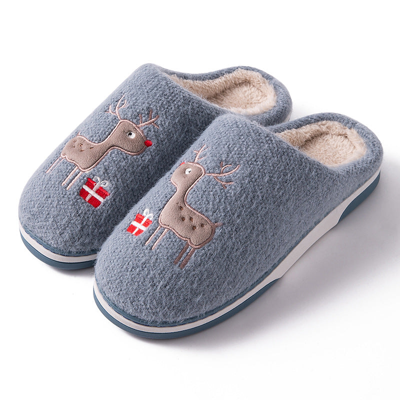 Cotton slippers female winter fur slippers cute home monthly home couple warm thick bottom non-slip men's indoor