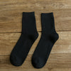 Autumn and winter socks double needle vertical socks solid color men's tube socks wild cotton men's socks business socks manufacturers wholesale