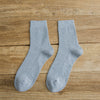 Autumn and winter socks double needle vertical socks solid color men's tube socks wild cotton men's socks business socks manufacturers wholesale