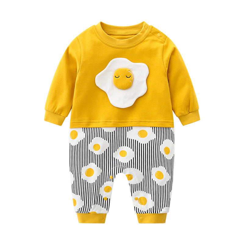 Baby suede spring and autumn cotton A category spring female baby clothes 8 male 7 haha two months 6 months romper