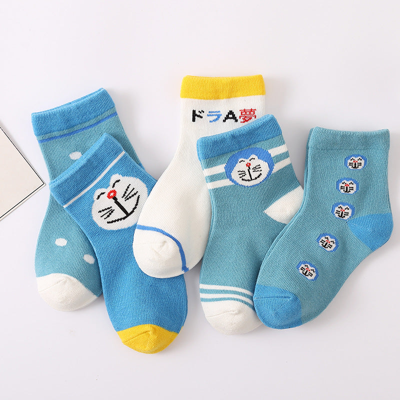 21 new children's socks autumn and winter combed cotton baby cartoon boys and girls middle tube socks big children socks wholesale