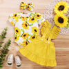 Girls spring and autumn skirt 2020 European and American new short-sleeved floral blouse + lace suspender skirt three-piece set