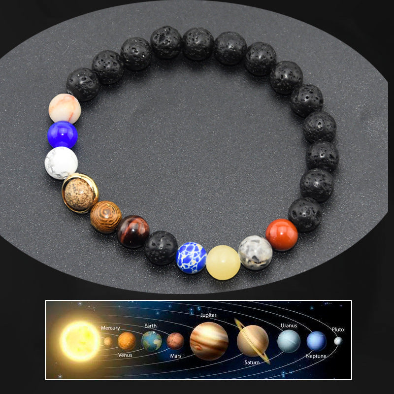 2020 new products universe galaxy solar system planetary jewelry men and women couple constellation bracelet agate bracelet bracelet