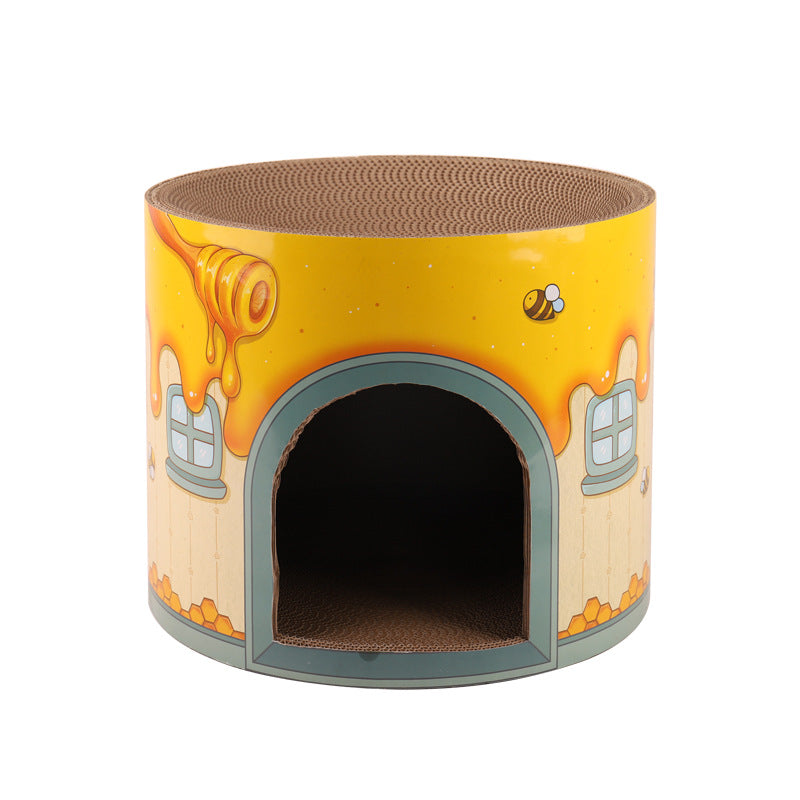 Wholesale Cat Scratch Board Cat Nest Cat Toy Villa Round Cat Claw Board Claw Grinder Cat House Double Layer Cat House