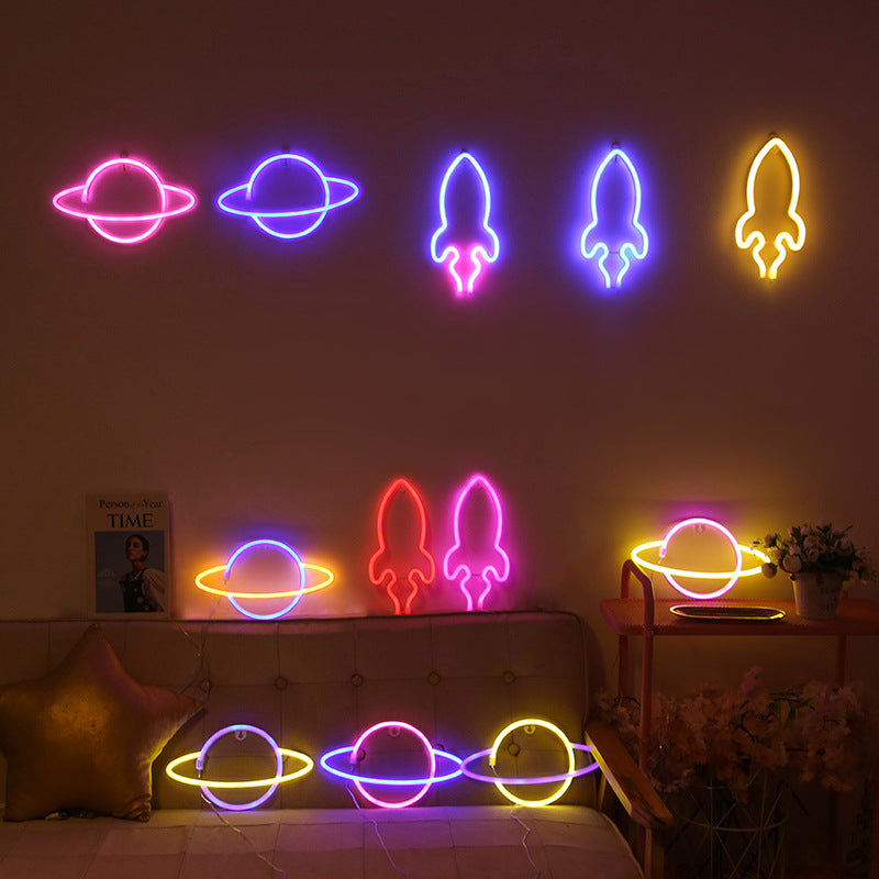 LED flamingo lamp stylus INS cactus neon light cloud neon moon flashlight night decoration lamp