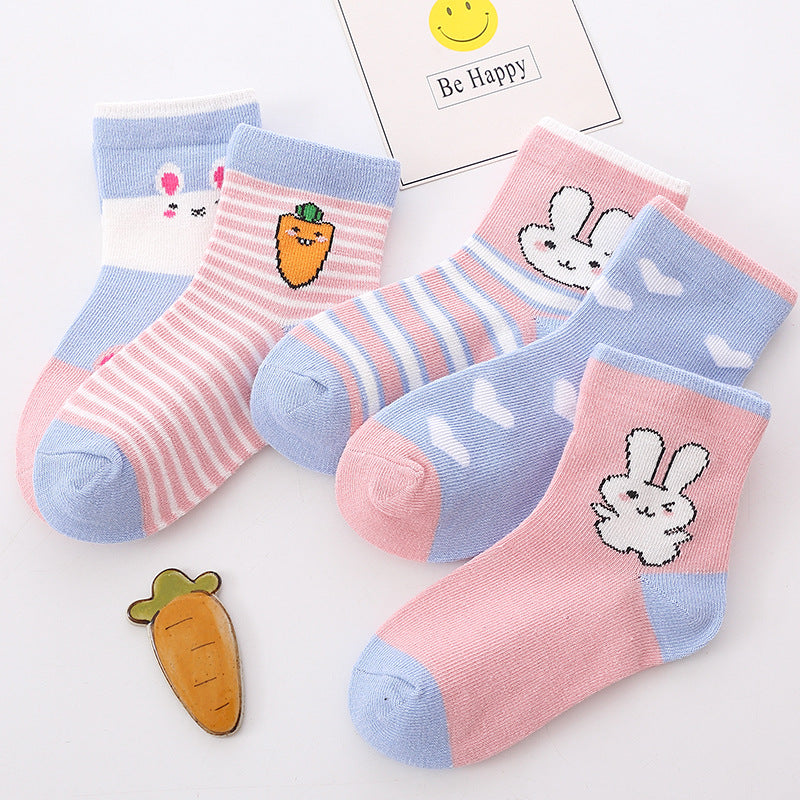 21 new children's socks autumn and winter combed cotton baby cartoon boys and girls middle tube socks big children socks wholesale