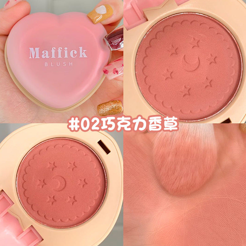 MAFFICK Cookies Monochrome Blush Red Discharge Love Blush beginners Cute Students Nature Narre makeup