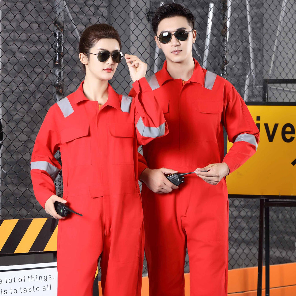 Anti-static and flame retardant one-piece work clothes pure cotton acid and alkali-resistant one-piece work clothes winter long-sleeved labor protection clothing