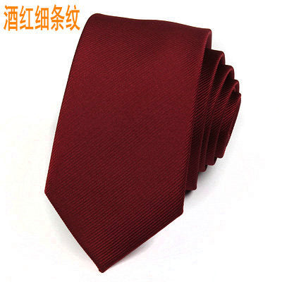 Wholesale Korean men's tie 6cm fashion British casual wedding groom tie red black collar with male