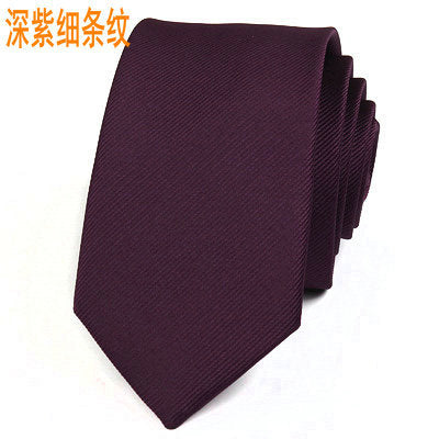 Wholesale Korean men's tie 6cm fashion British casual wedding groom tie red black collar with male