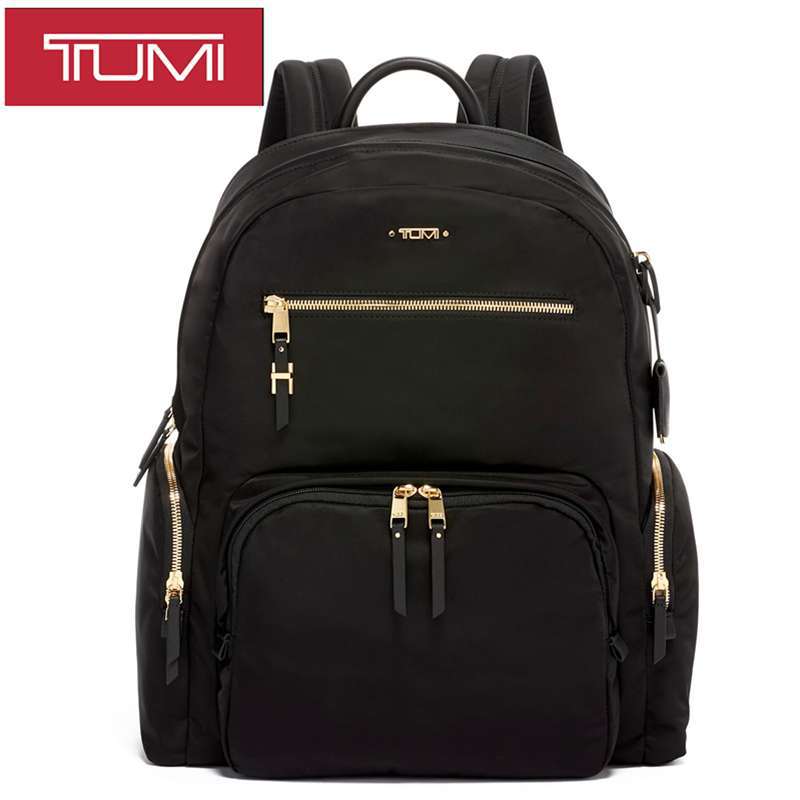 TUMI Titting two shoulder bag female 196300 nylon with real skin large capacity waterproof computer backpack travel bag