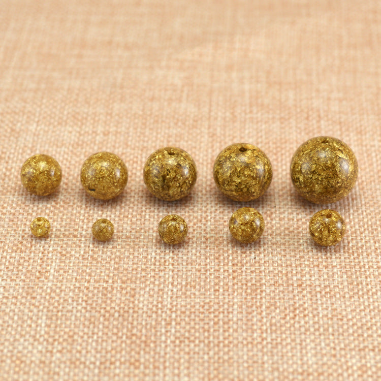 Gold foil ball beads beads DIY King Kong Xiyue Bodhi necklace jewelry standby ball accessories wholesale