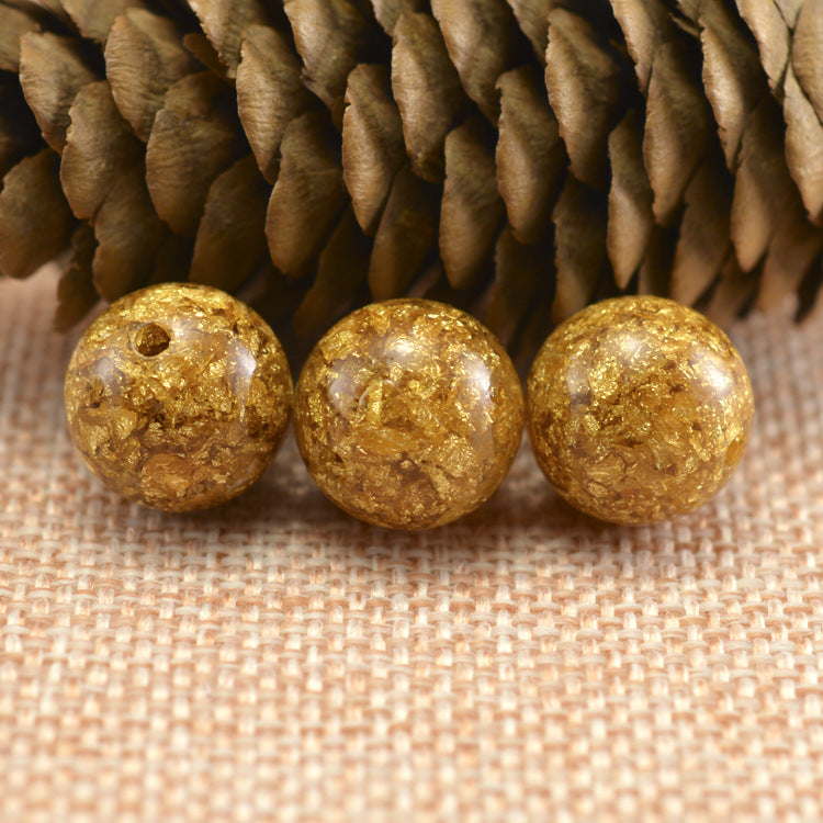 Gold foil ball beads beads DIY King Kong Xiyue Bodhi necklace jewelry standby ball accessories wholesale