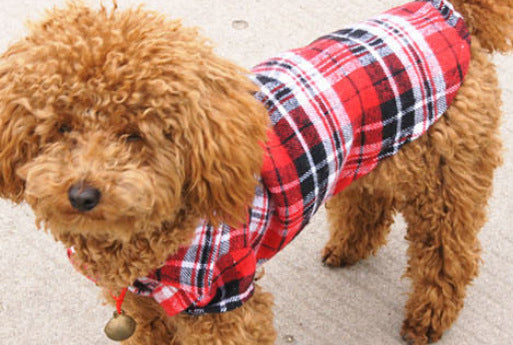 Dog Clothes Pet Spring/Summer Clothing Snaps Comfortable Plaid Shirts Foreign Trade Pet Clothes Teddy Puppy Clothes
