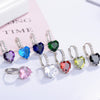 Korean version of the fashion earrings female heart-shaped zircon ear buckle fashion temperament simple earrings wholesale