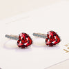 Korean version of the fashion earrings female heart-shaped zircon ear buckle fashion temperament simple earrings wholesale