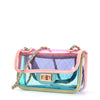 Cross-border transparent bag female new tide INS color mini jelly bag Messenger bag small fragrant wind rhombus chain package