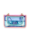 Cross-border transparent bag female new tide INS color mini jelly bag Messenger bag small fragrant wind rhombus chain package