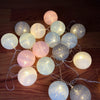 Factory direct Thailand LED cotton ball vine bullet string Christmas day INS decorative bedroom lottery light flash