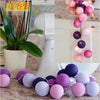 Factory direct Thailand LED cotton ball vine bullet string Christmas day INS decorative bedroom lottery light flash