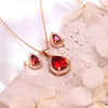 18K Gold Plated, Garnet Zirconia Fashion Jewelry Set