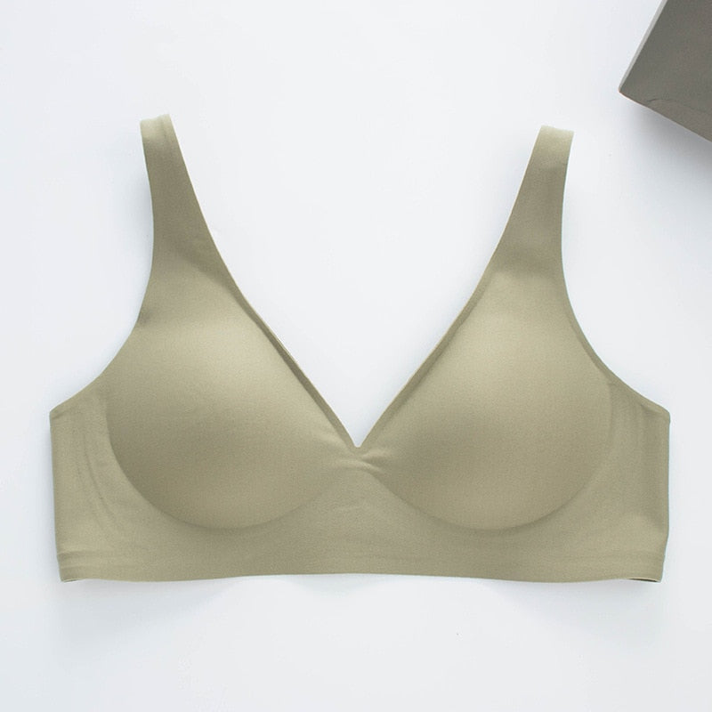 Seamless Bra Wire Free Bra Sexy Triangle Brassiere Soft Women's Push Up Underwear Feminina Small Breast Adjusts Female A B C Cup