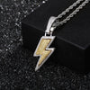 2021 Jewelry Fashion Retro Full Zircon Lightning Necklace Men's Hip Hop Party Locomotive Accessories Pendant Necklace Jewelry